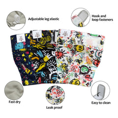 Pañales CuteBone capa exterior impermeable que previene fugas y protege muebles.