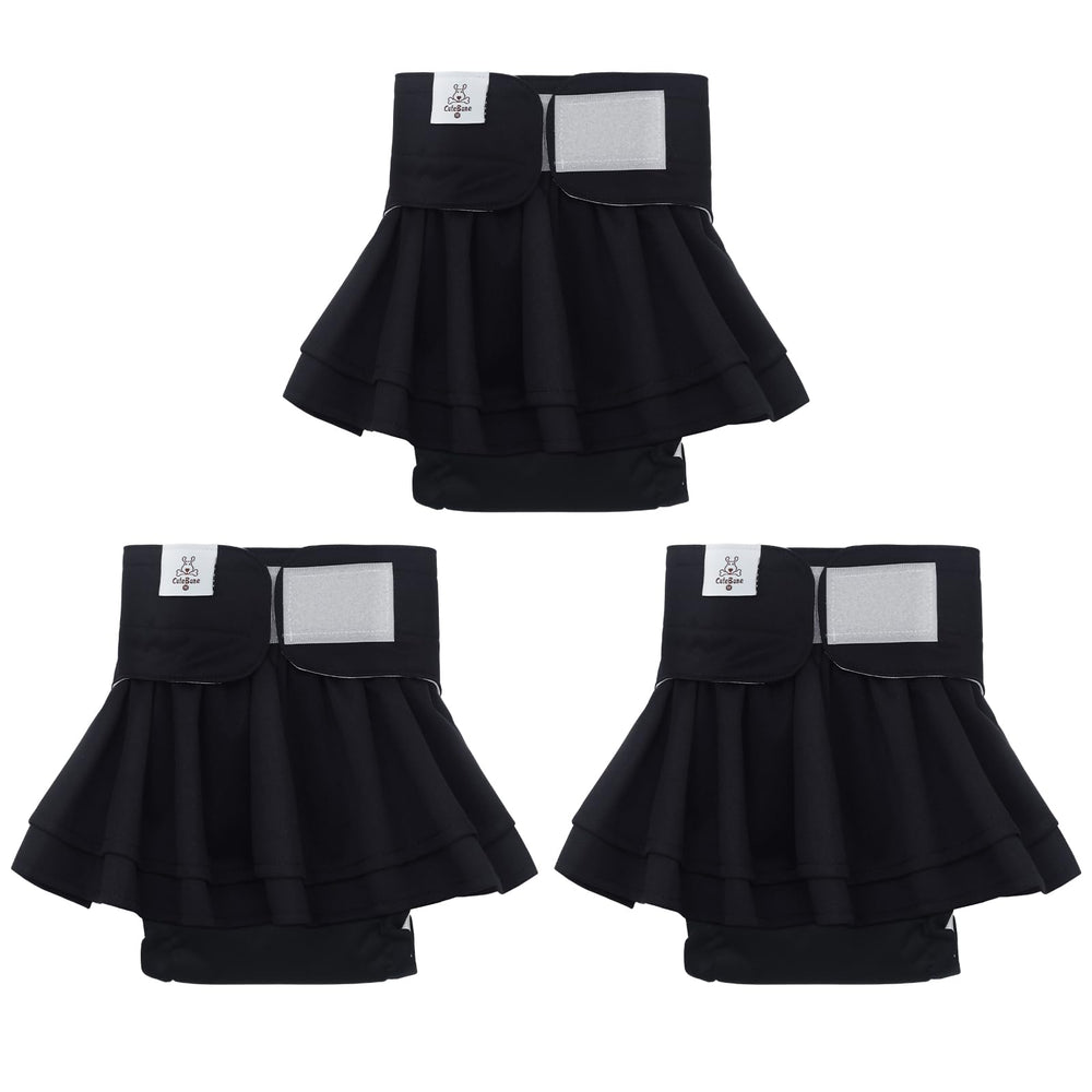 CuteBone pañales para perras con falda, set de 3, aspecto adorable y práctico.