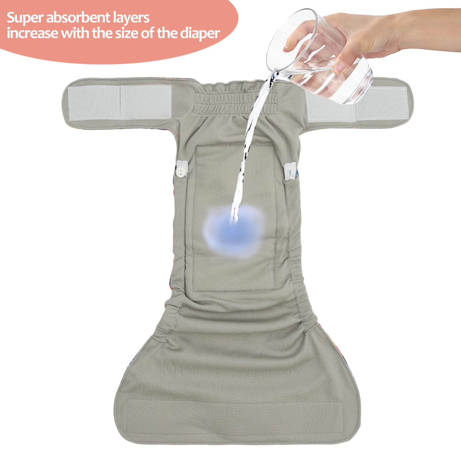 Pañales CuteBone exterior impermeable y forro interior secado rápido para comodidad.
