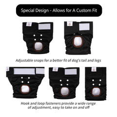CuteBone pañales para perro femenino con broches traseros para ajuste personalizable