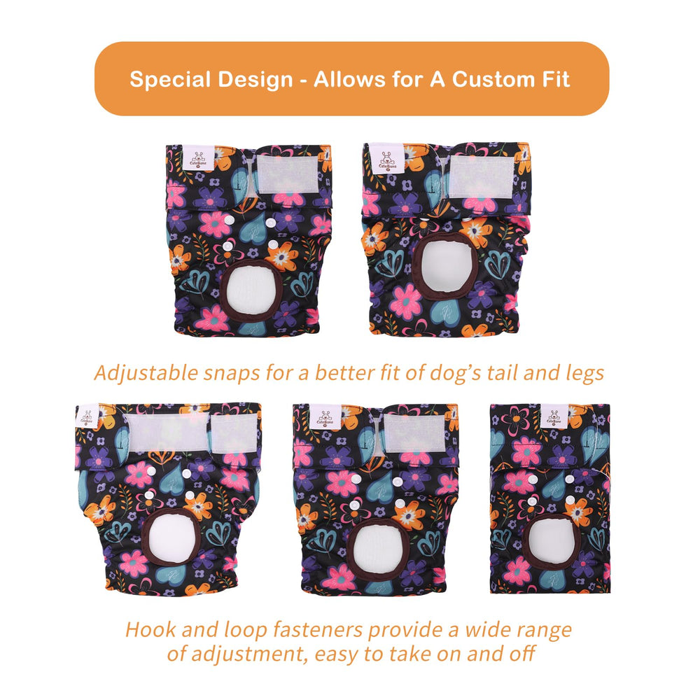 CuteBone pañales para perro femenino con cierre de velcro, colocación rápida.
