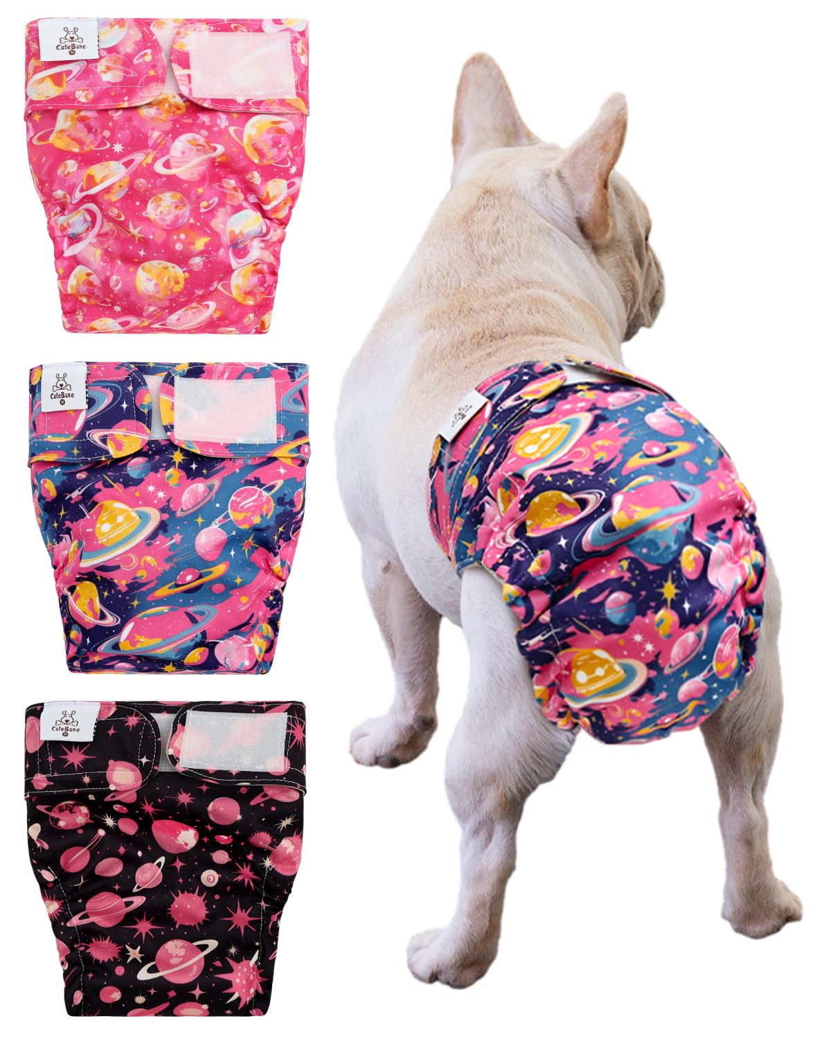 Pañales Cutebone para perros femeninos sin cola con ajuste cómodo