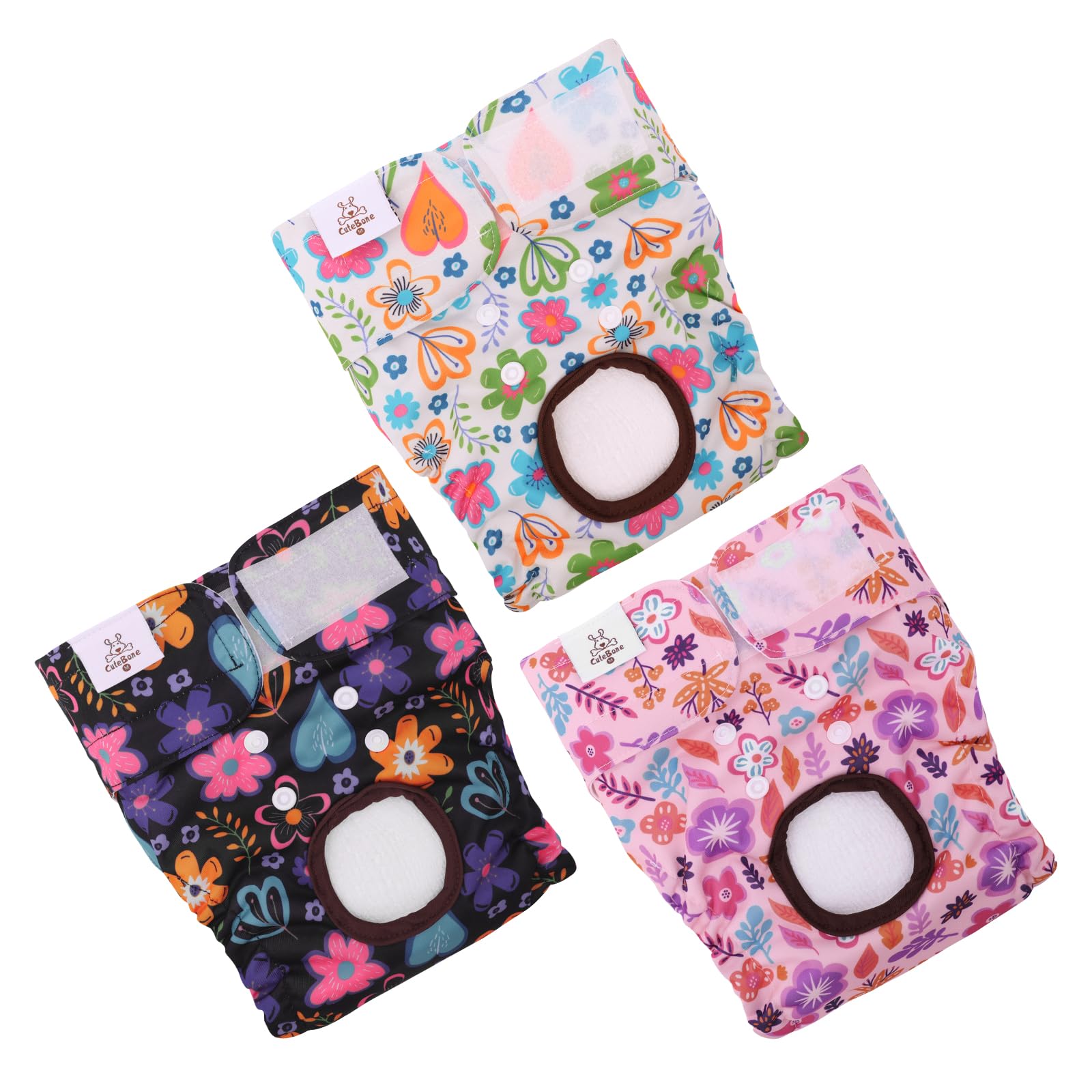 CuteBone pañales para perro femenino, tamaño pequeño, confort seguro para salidas.