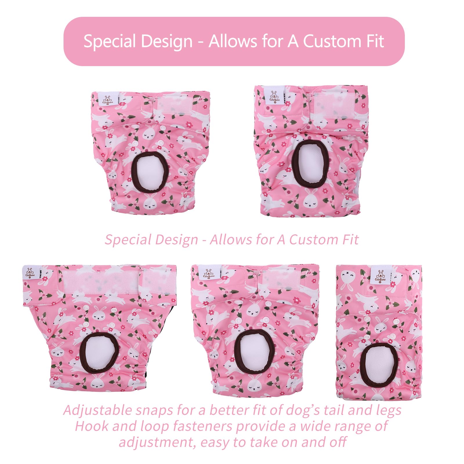 Pañales CuteBone para perro hembra lavables talla L protección para juego