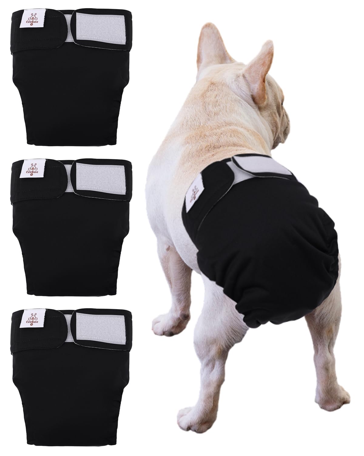 CuteBone pañales para perros hembra sin cola, enfoque: diseño exterior impermeable para mayor protección.