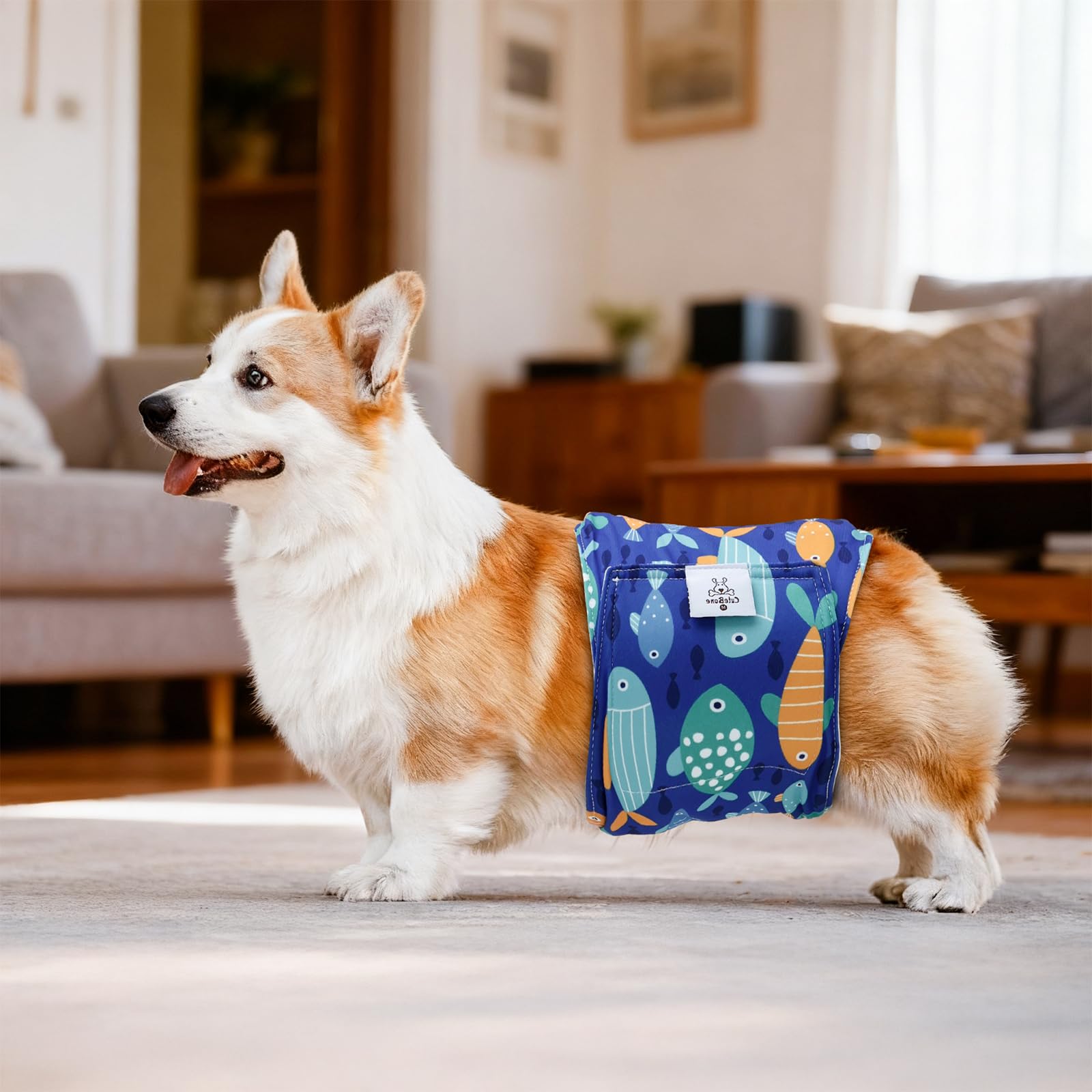 CuteBone pañales para perro macho con exterior impermeable para evitar fugas.
