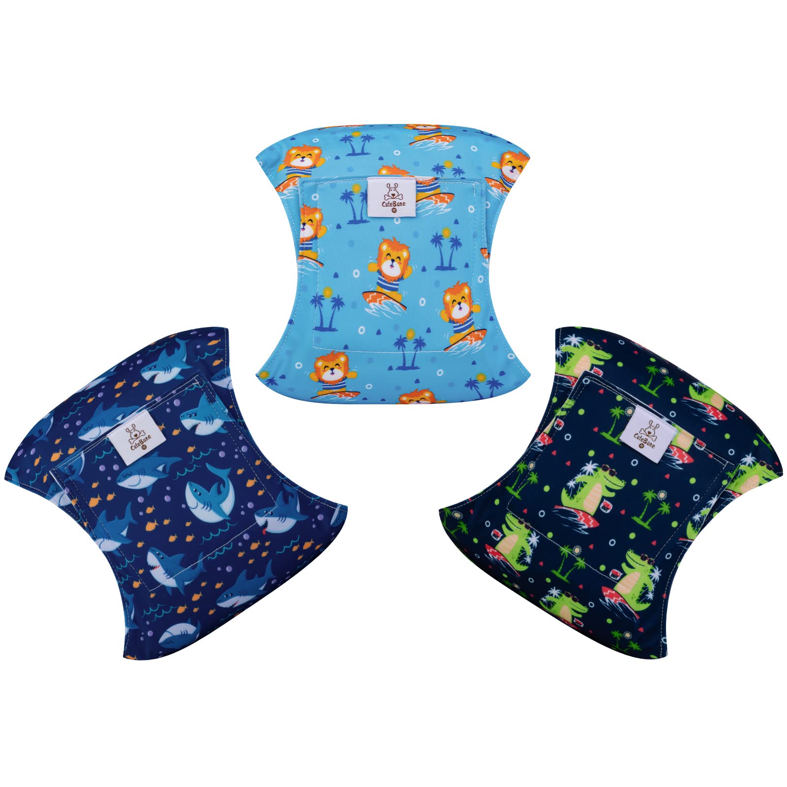 Cutebone pañales para perros machos, dorso, cierre seguro para ajuste cómodo