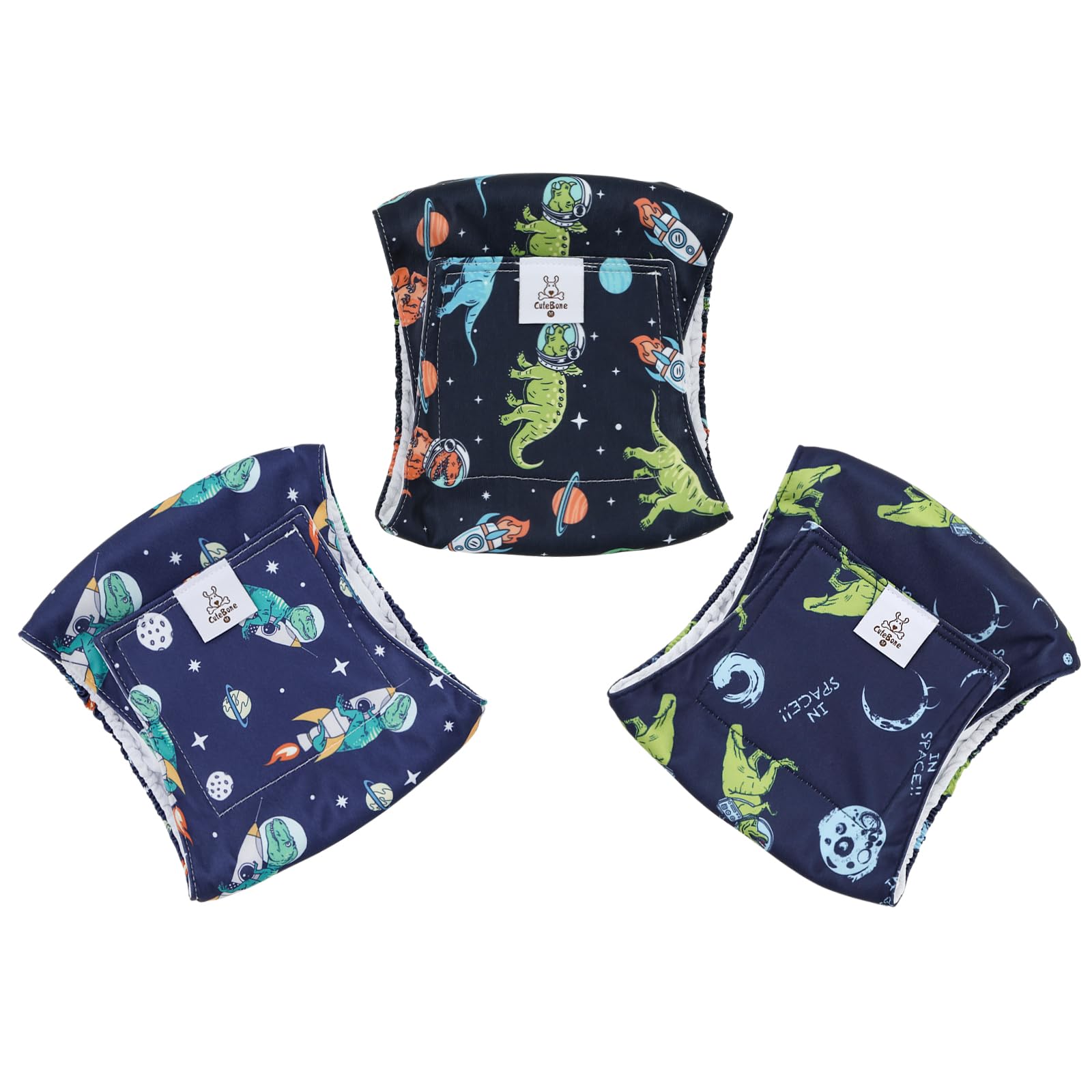 Pañales CuteBone para perro macho, duraderos para lavados frecuentes.