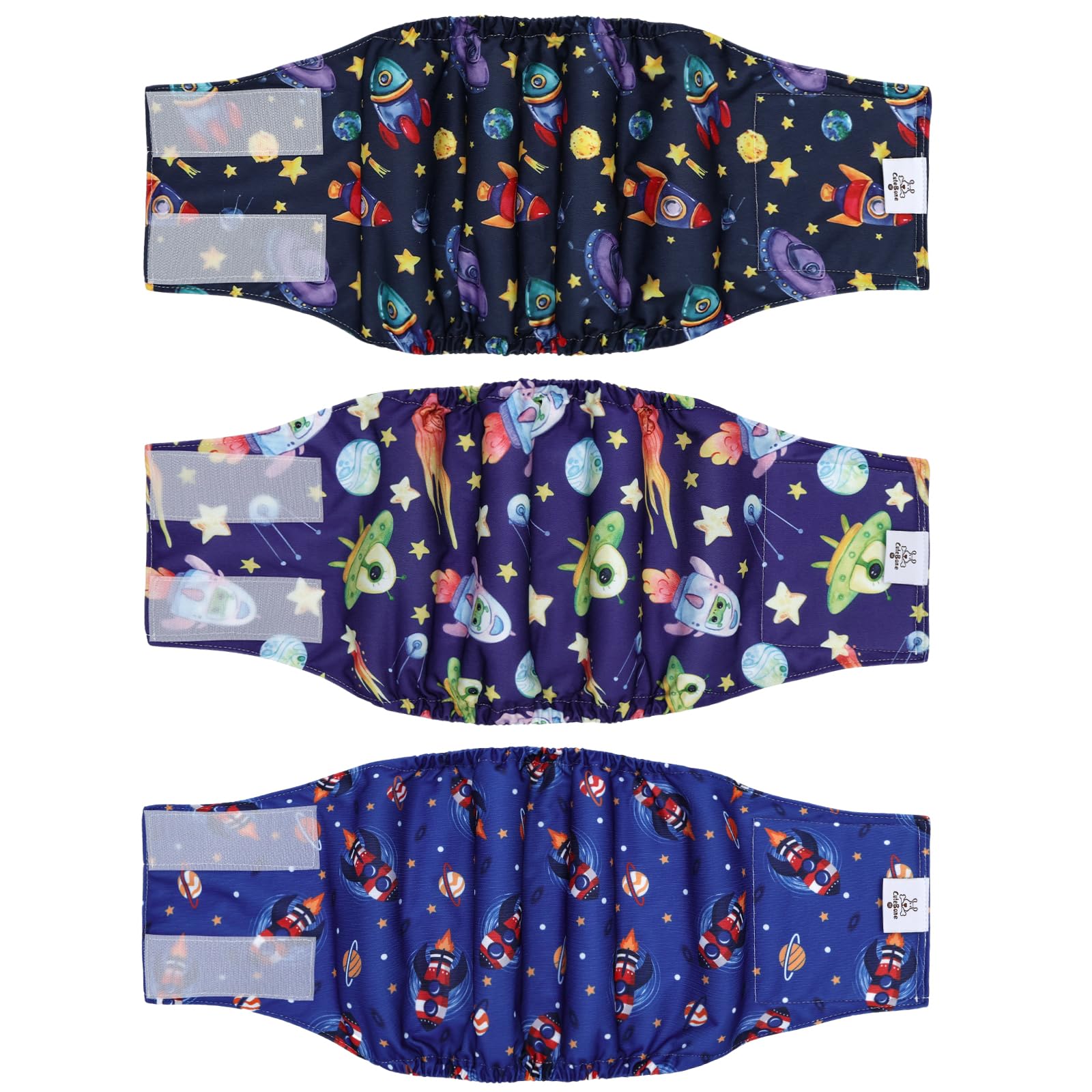 Pañales CuteBone para perros machos mostrando pack y diseños para comodidad diaria.