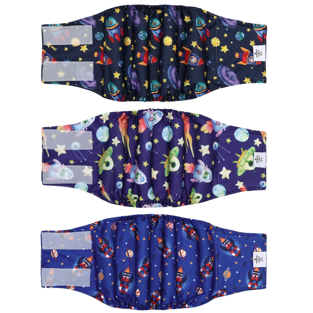 Pañales CuteBone para perros machos mostrando pack y diseños para comodidad diaria.