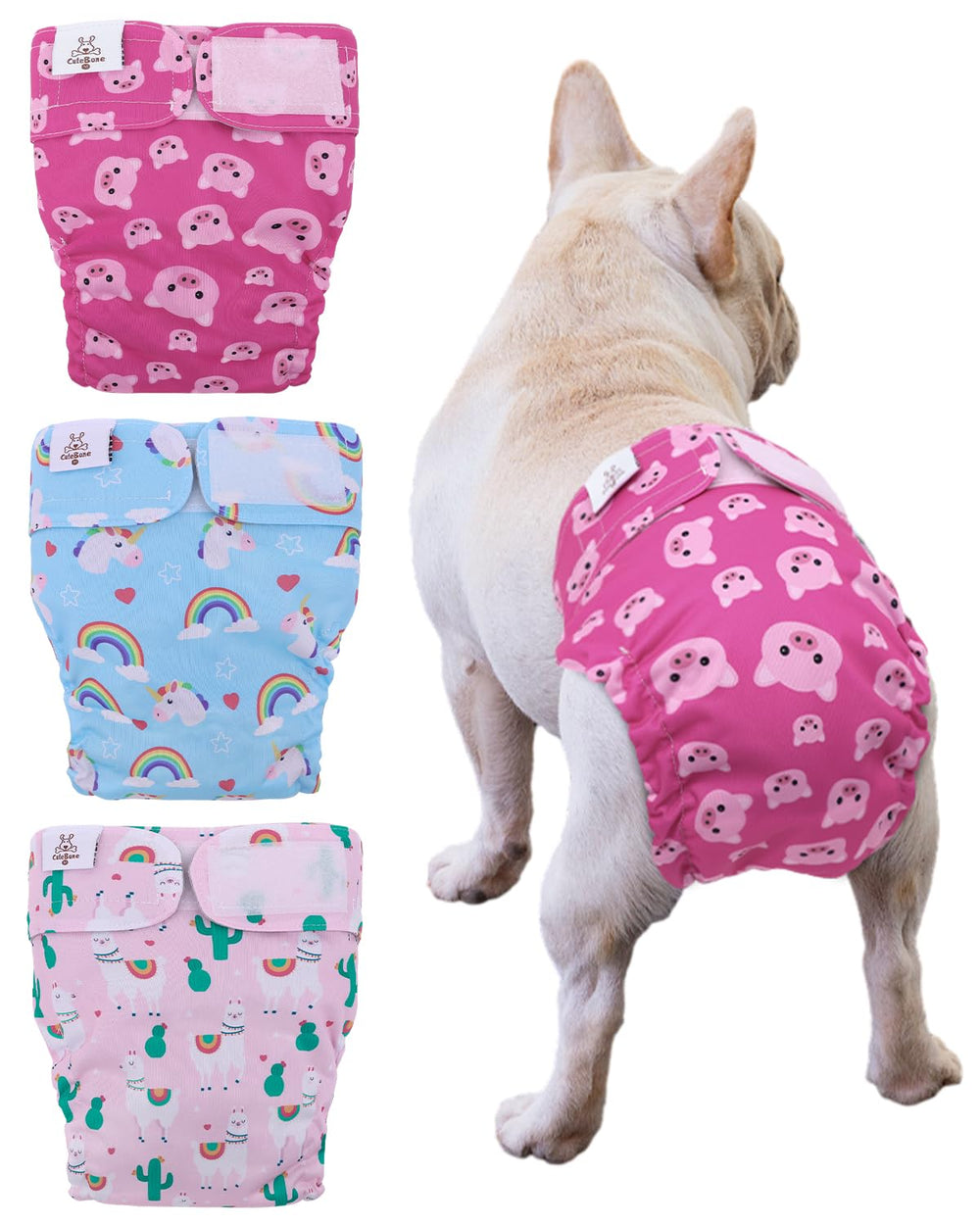 Pañales CuteBone para perros femeninos sin cola, pack completo para entrenamiento y comodidad