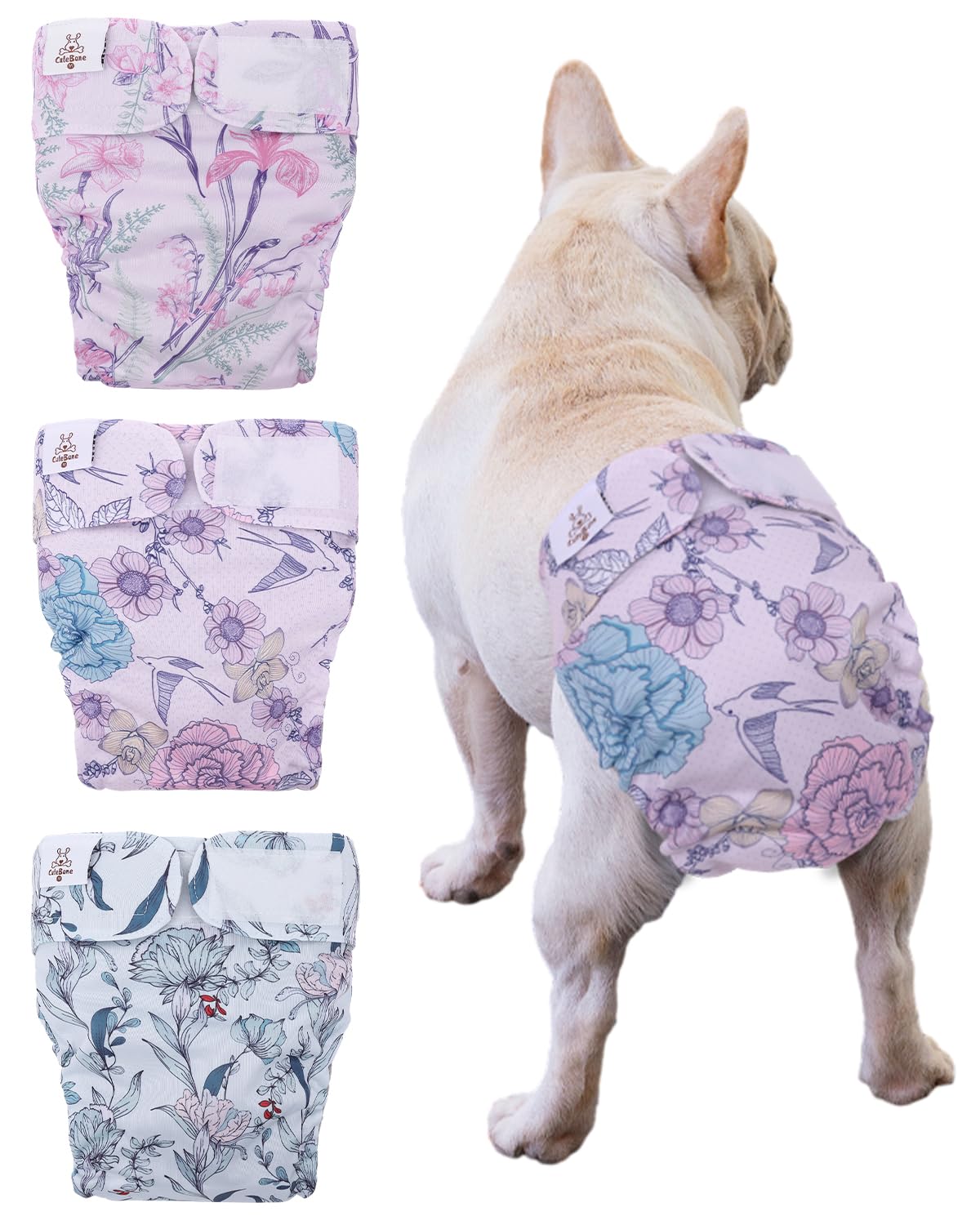 CuteBone pañales para perros sin agujero de cola, cómodo y protege contra fugas