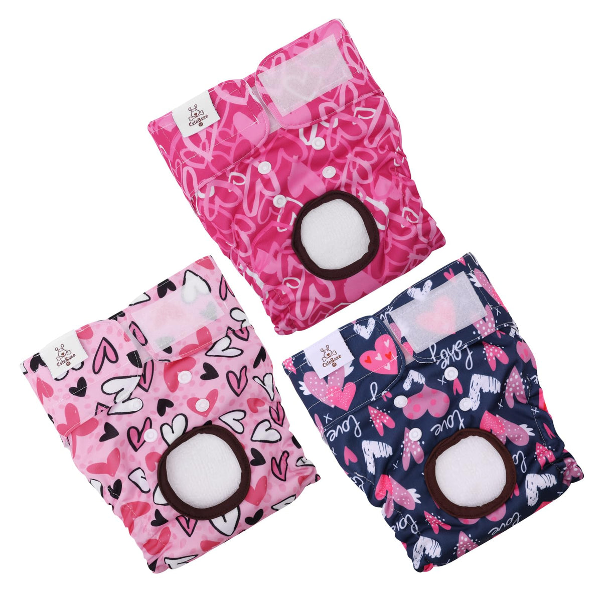 Cutebone pañales para perros hembra tamaño pequeño, ajuste cómodo para ciclo de celo.