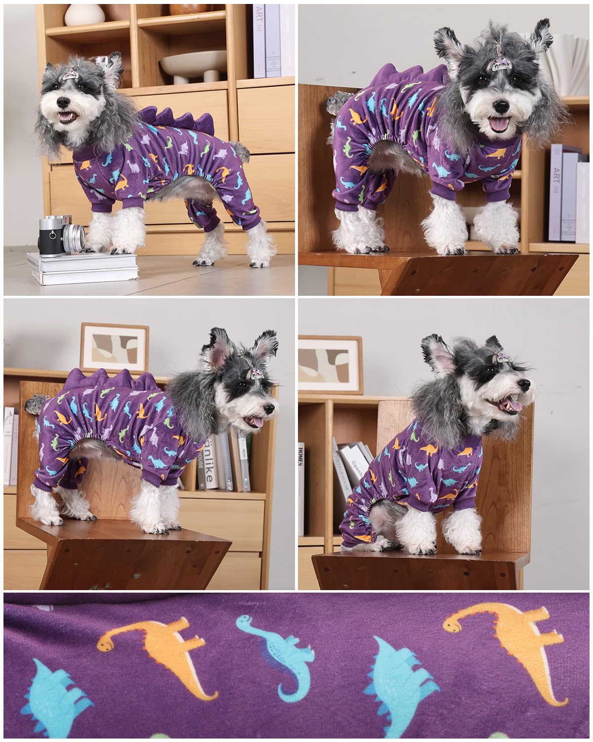 Cutebone conjunto dino para perros, espalda, ideal para sesiones de fotos.