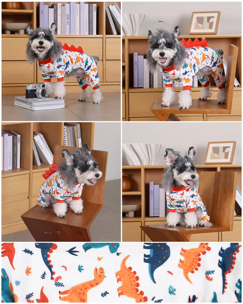 CuteBone Pijama Dinosaurio para Perro, ajuste seguro que se mantiene durante el juego.