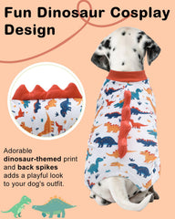 CuteBone Pijama Dinosaurio para Perro, vista lateral, movimiento cómodo.