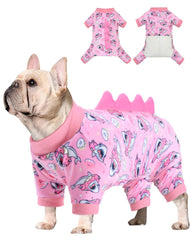 CuteBone Pijama perro dinosaurio suave para paseos cómodos.