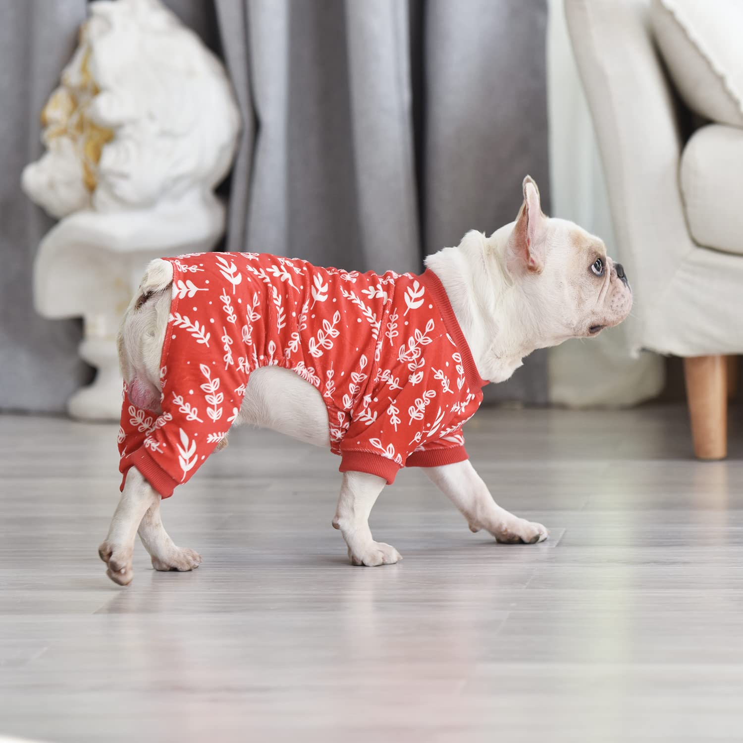 Pijama Cutebone diseño todo la temporada para perros pequeños.