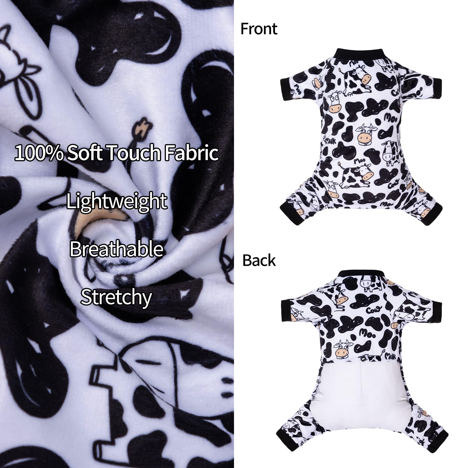 CuteBone Pijama para perro, diseño de cuatro patas, fácil de vestir.
