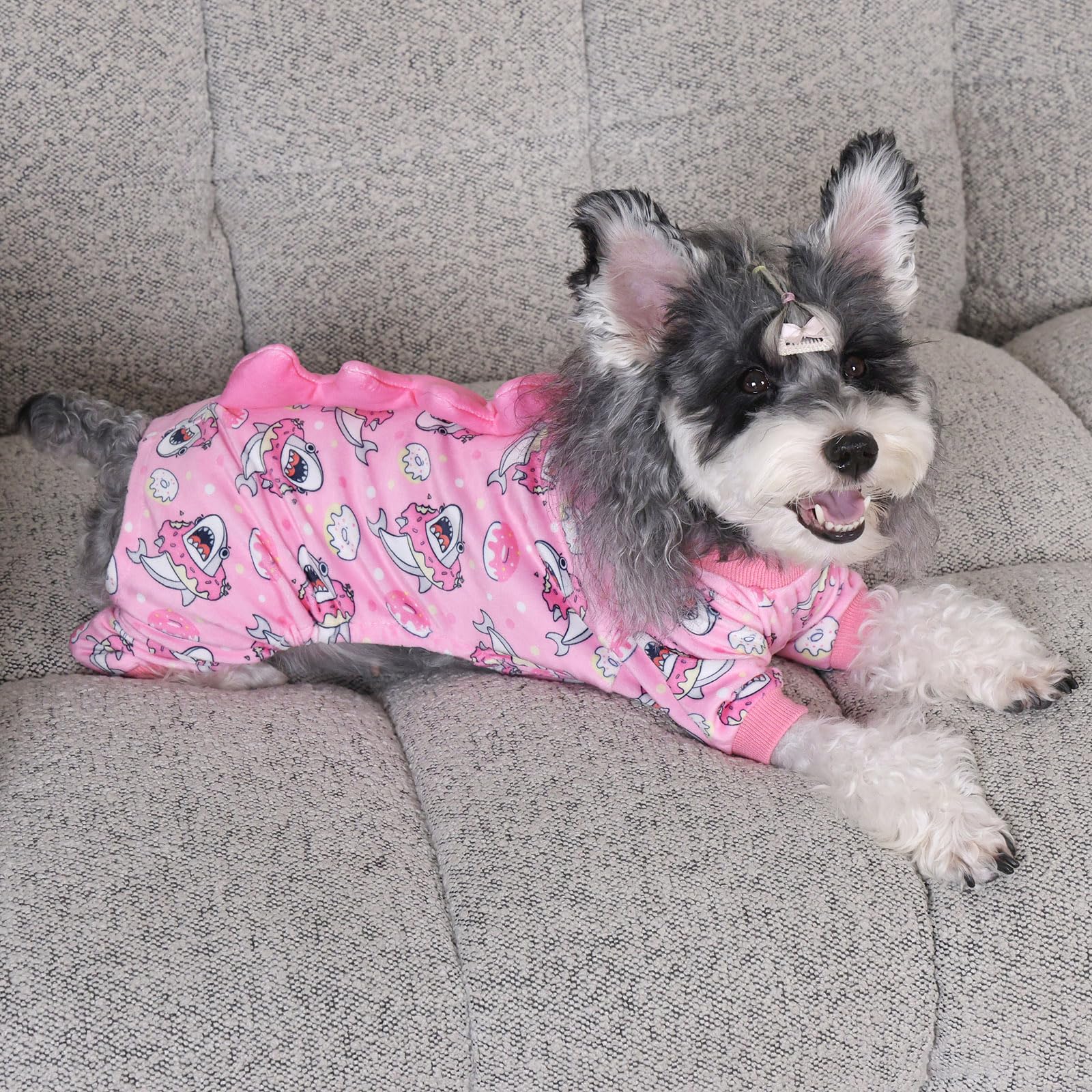 CuteBone Pijama interior protegiendo pelaje en casa.