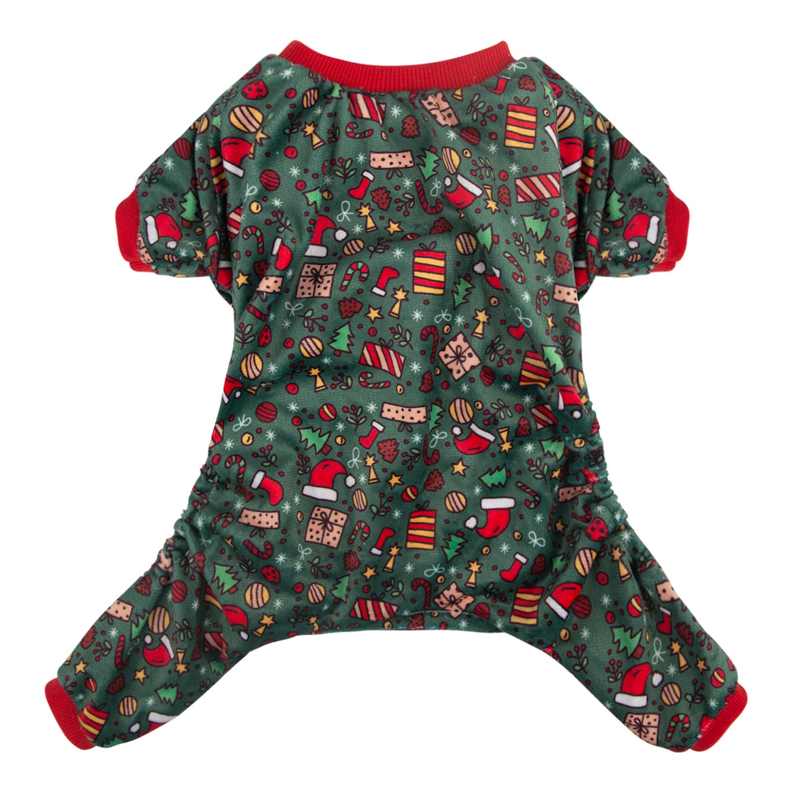 CuteBone pijama para perros con modelo navideño, cómodo para dormir y pasear.