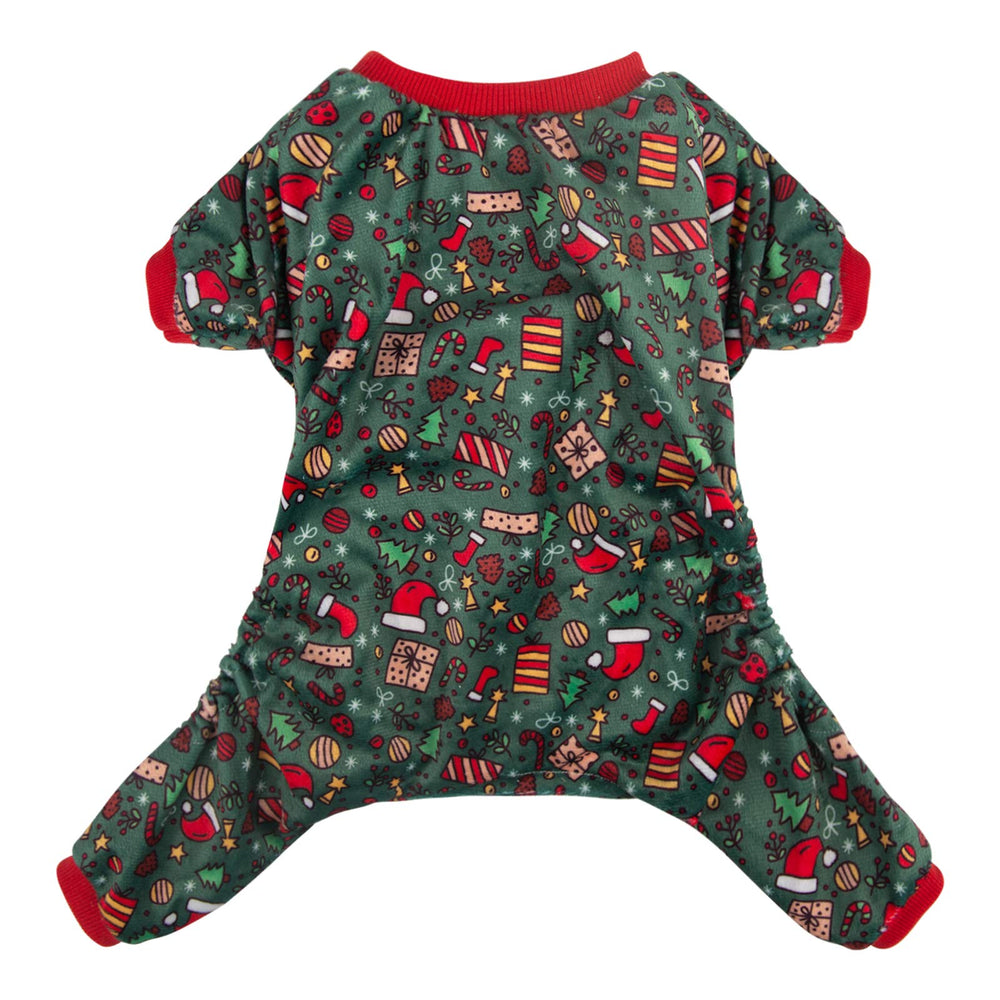CuteBone pijama para perros con modelo navideño, cómodo para dormir y pasear.