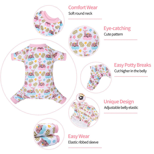 CuteBone pijama para perro, tejido suave de cerca, ideal para piel sensible.