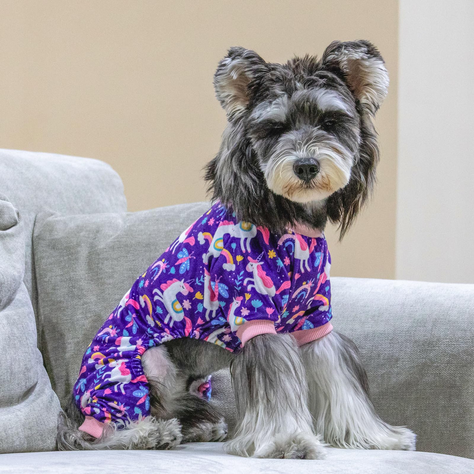 CuteBone Pijamas Navidenos para Perro, tela suave y cálida aporta confort durante paseos nocturnos.