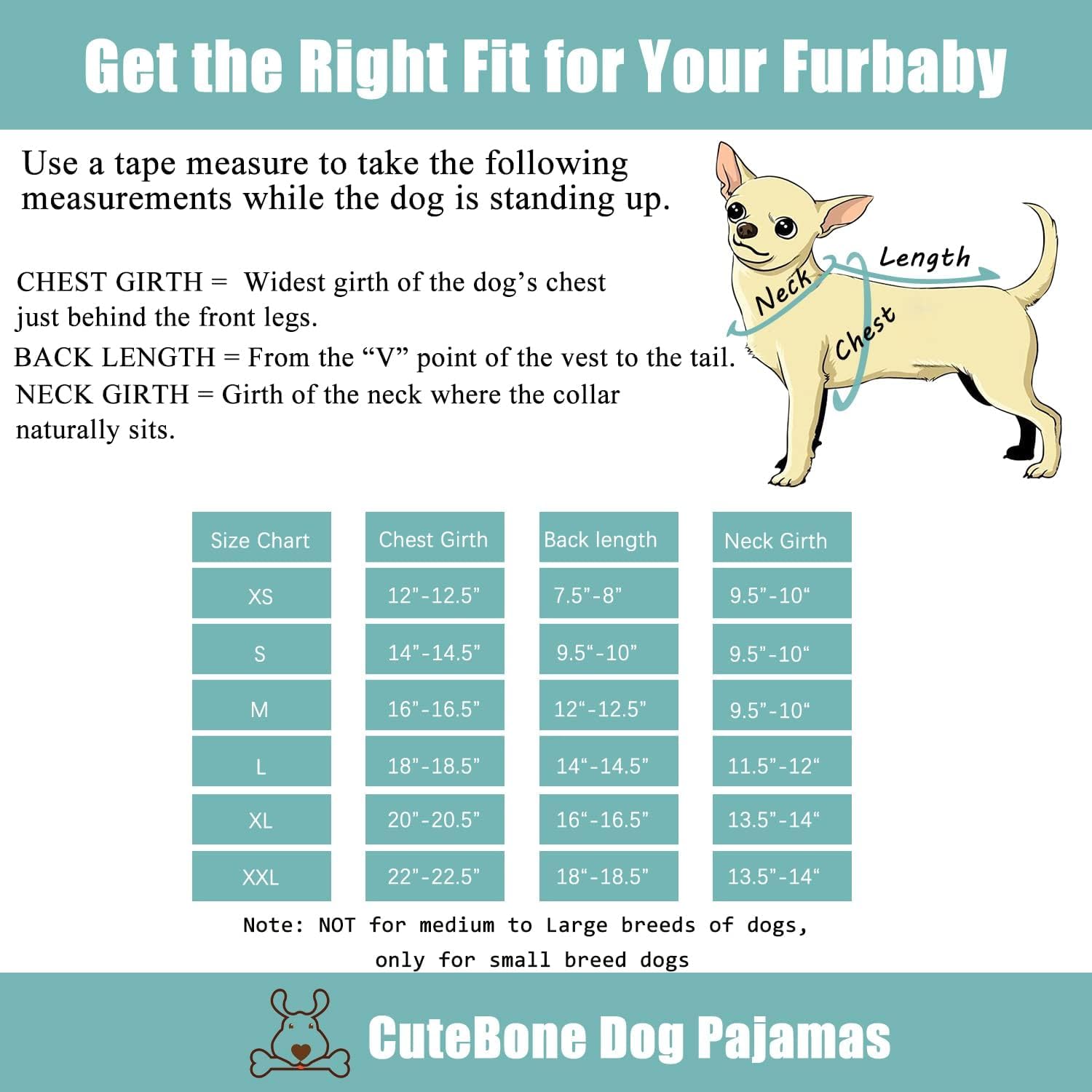 CuteBone pijamas para perro, diseño fácil de vestir sin cierres.
