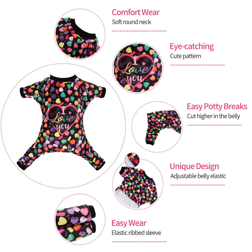 CuteBone pijamas para perro pequeño, costado, ajuste suave para movilidad sin irritación.