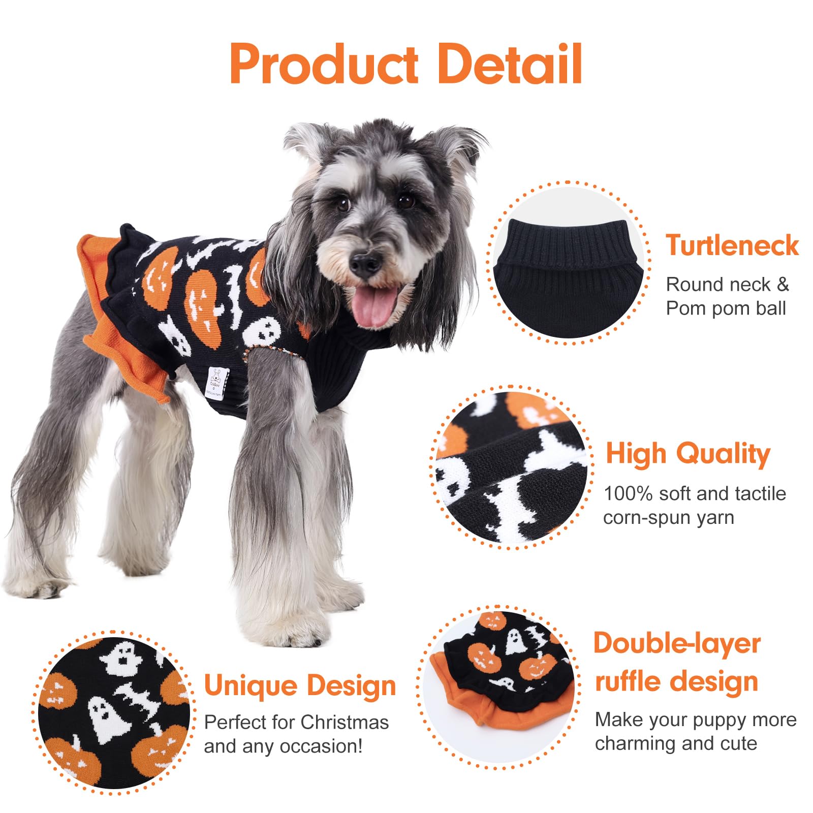 CuteBone prenda tipo pullover, fácil de poner para perro pequeño XS.