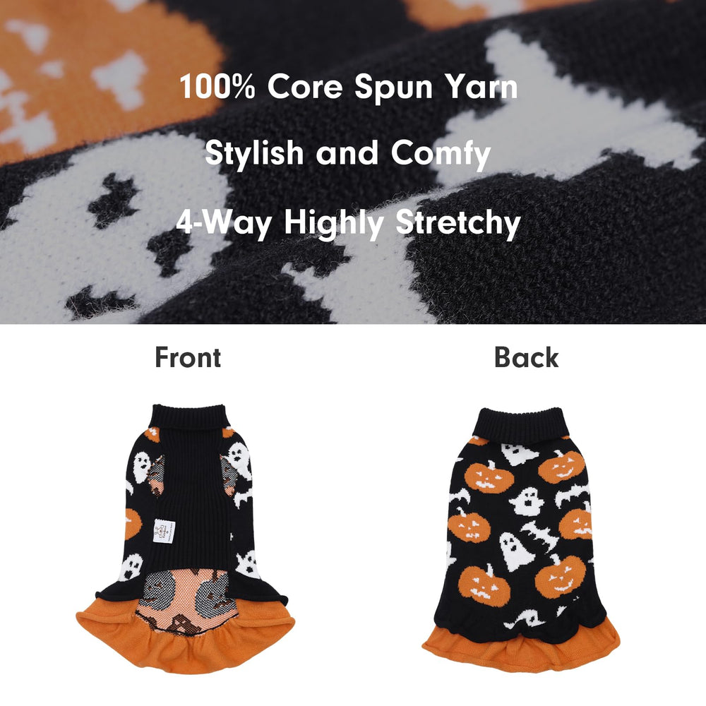 CuteBone sudadera cuello alto para perro pequeño XS, mantiene el calor sin restringir movimientos.