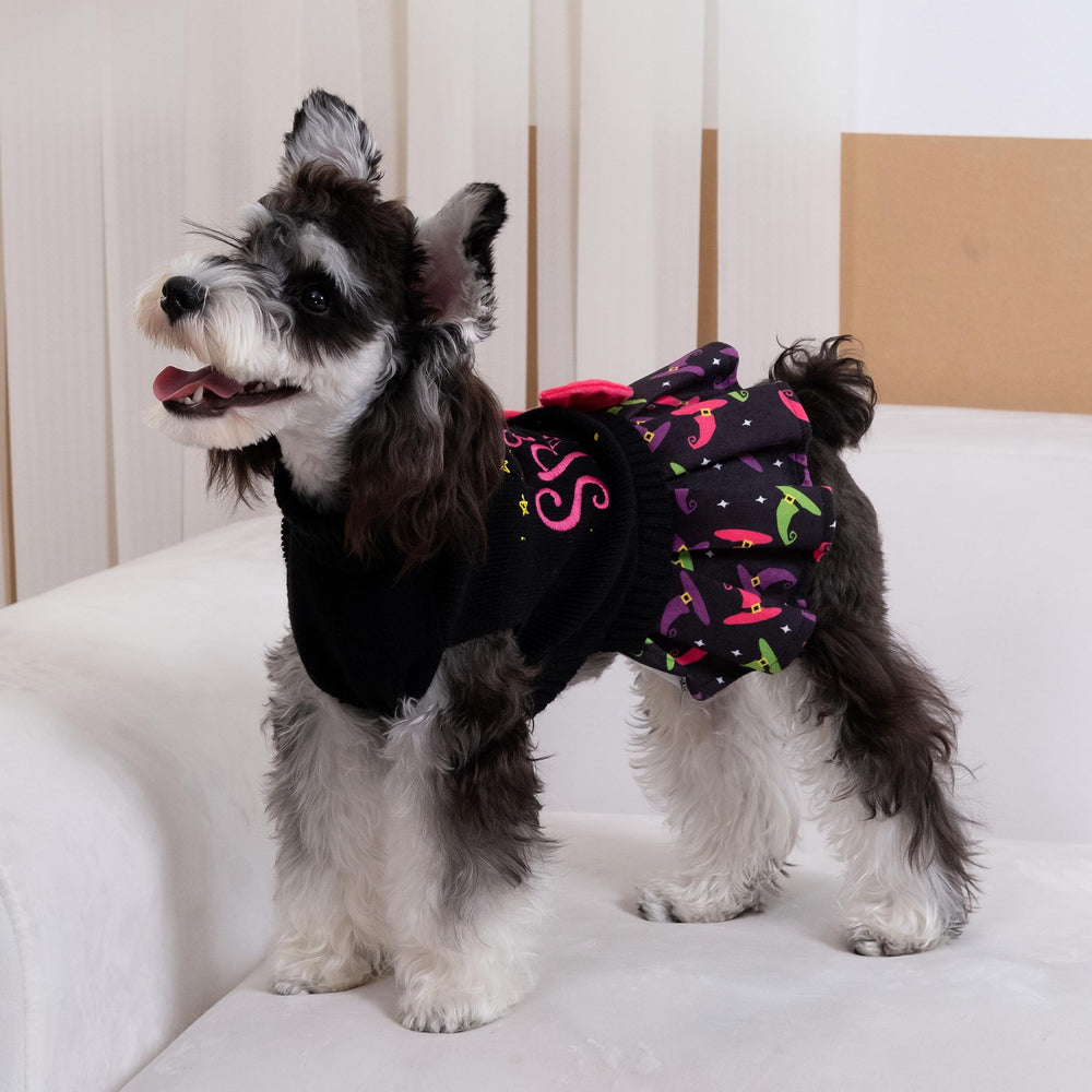 CuteBone suéter para perro con cuello alto y lazo, protege el cuello en días fríos