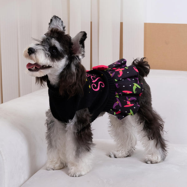 CuteBone suéter para perro con cuello alto y lazo, protege el cuello en días fríos