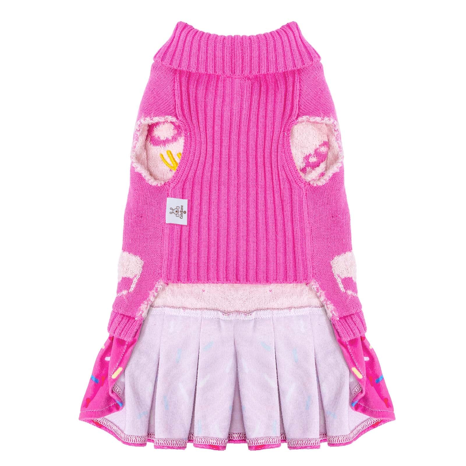 CuteBone suéter para mascotas rosado, fácil de poner y quitar.