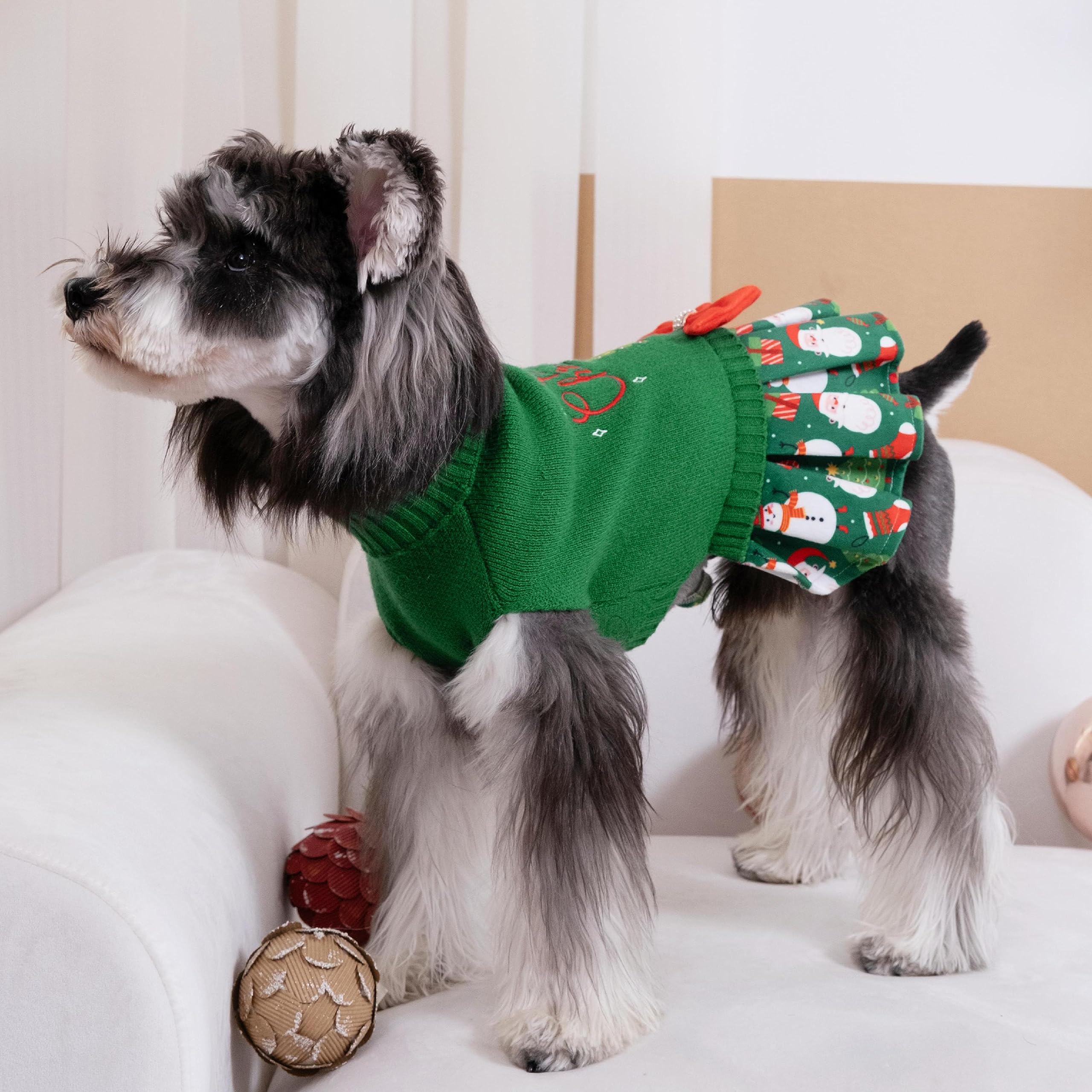 CuteBone sueter para perro con lazo brillante y cristales, perfecto para sesiones de fotos.