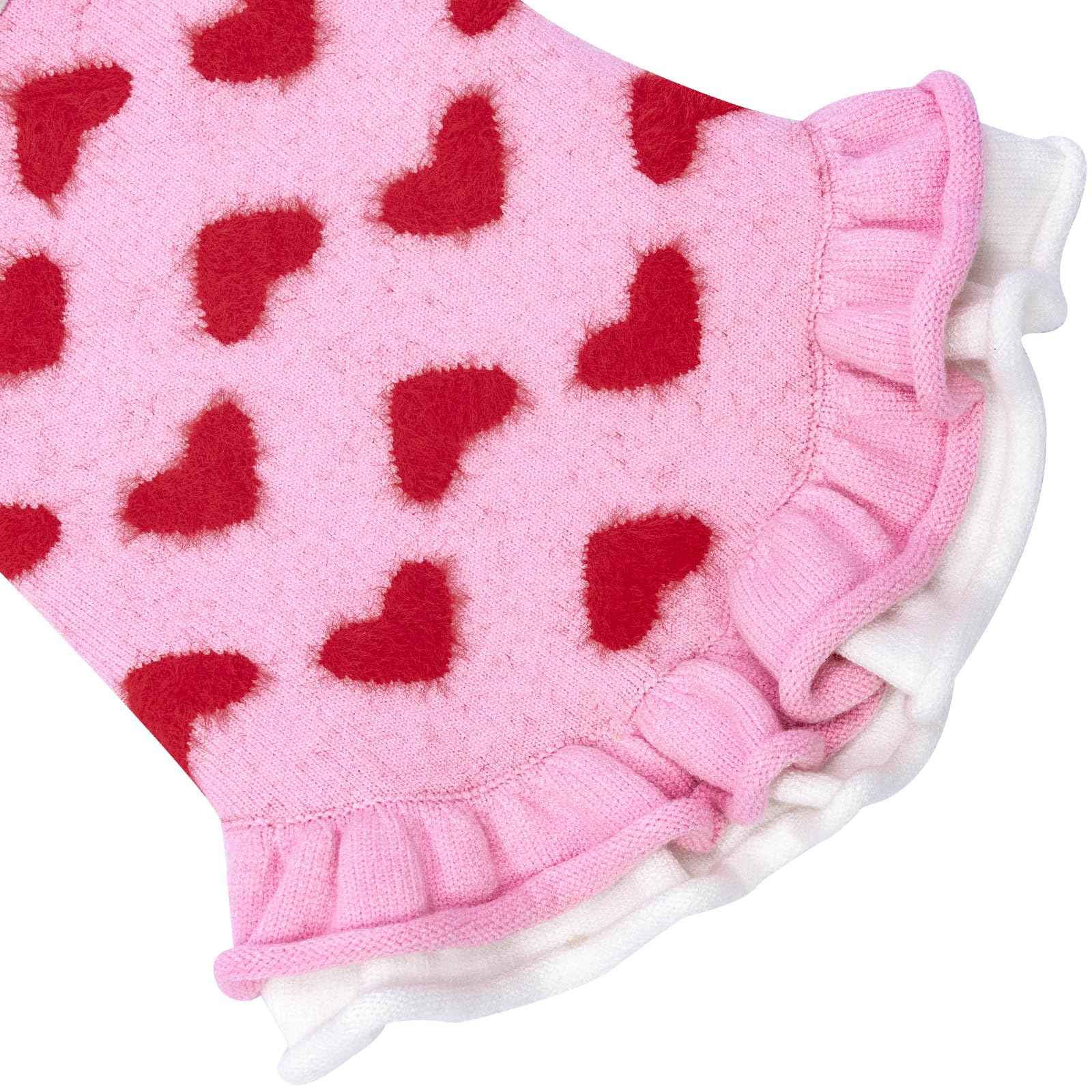CuteBone suéter para perros rosa, agujero para correa facilita salir a pasear.
