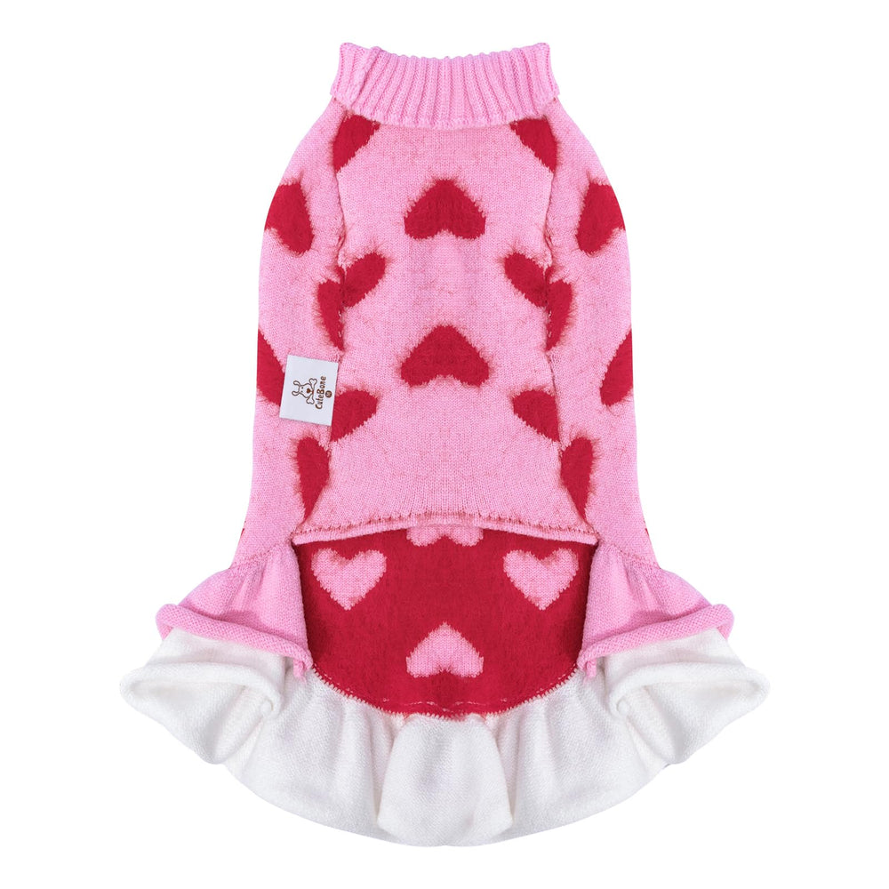 CuteBone suéter para perros rosa, cuello alto que protege el cuello durante paseos.