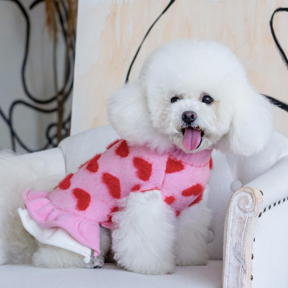 CuteBone suéter para perros rosa, diseño tipo pull-over para ponérselo fácilmente.