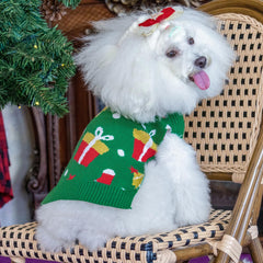CuteBone suéter verde para perro pequeño con cuello alto, brinda calidez y estilo.