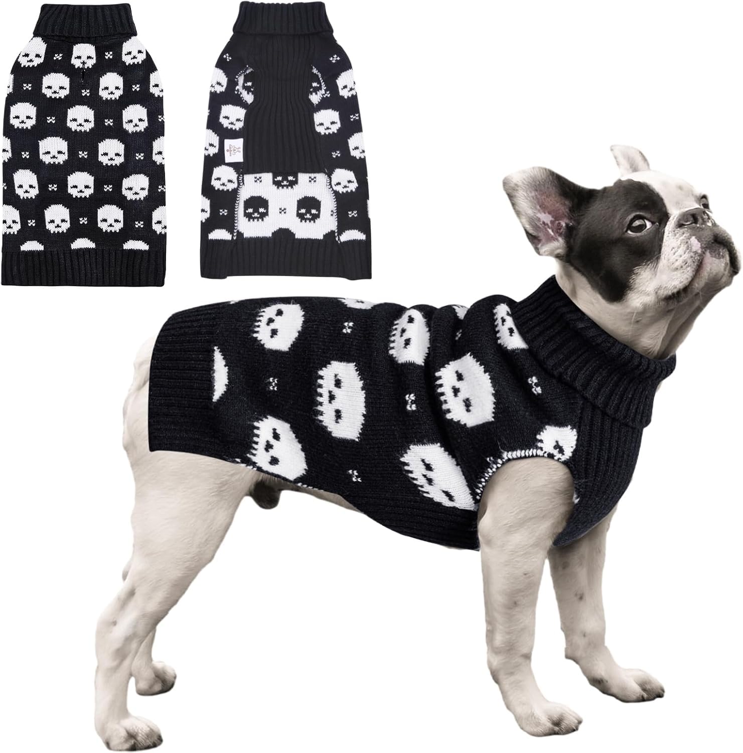 CuteBone suéter para perro pequeño, vista frontal y cálido para paseos