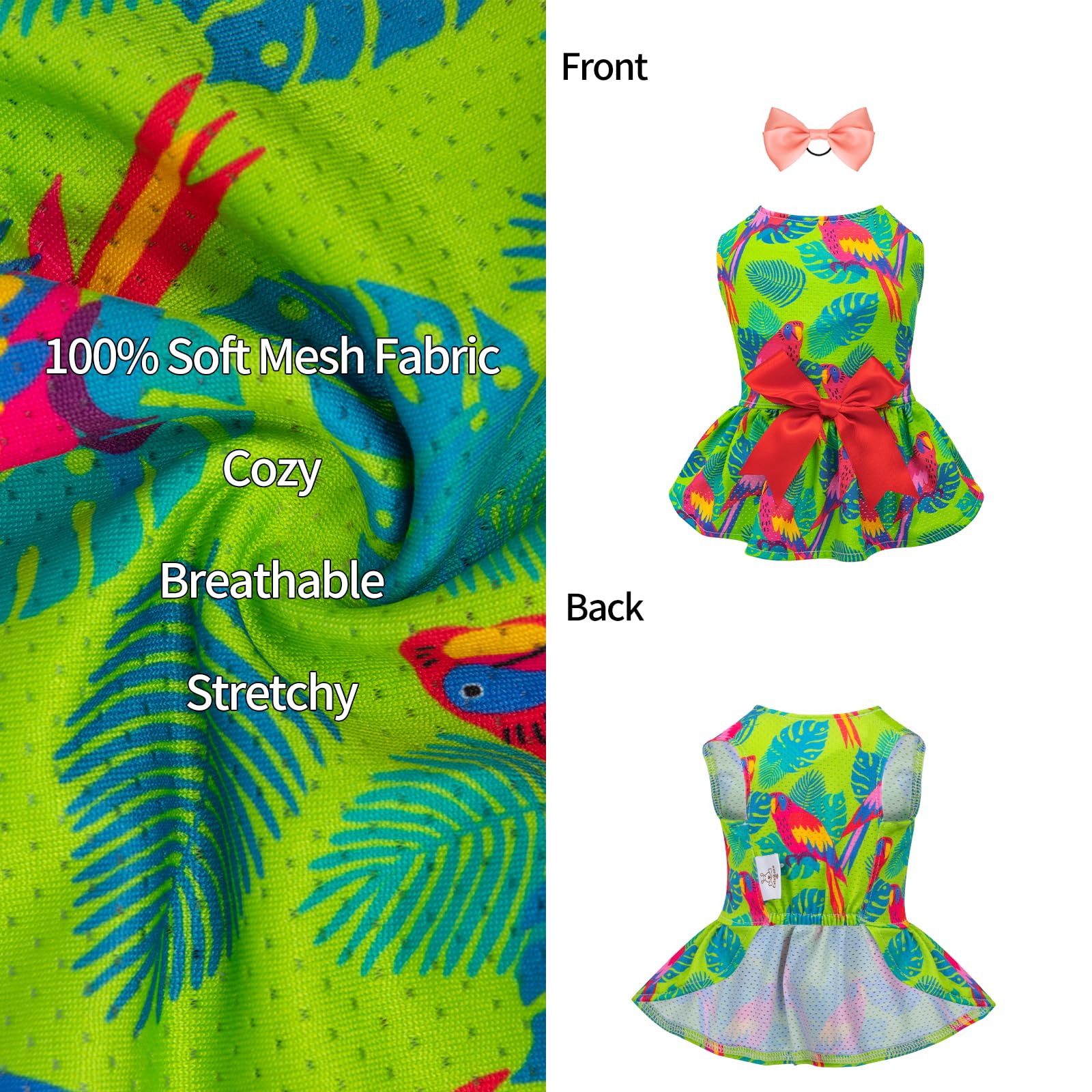 CuteBone vestido con lazo a juego, añade un toque encantador para la ocasión