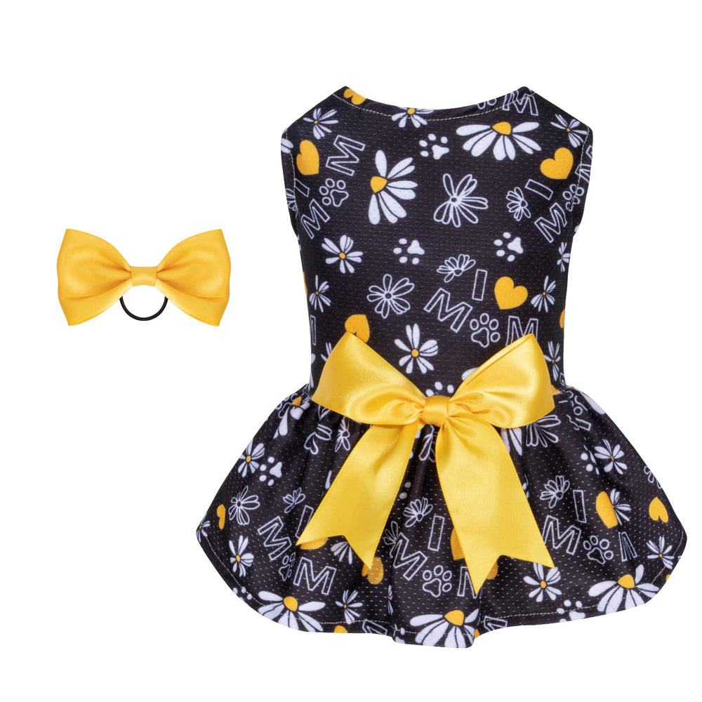 CuteBone vestido de malla para perro pequeño con lazo, ideal para fiestas.