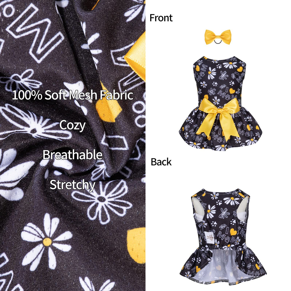 Detalle del lazo en el vestido CuteBone para perro XS, añade encanto y estilo.