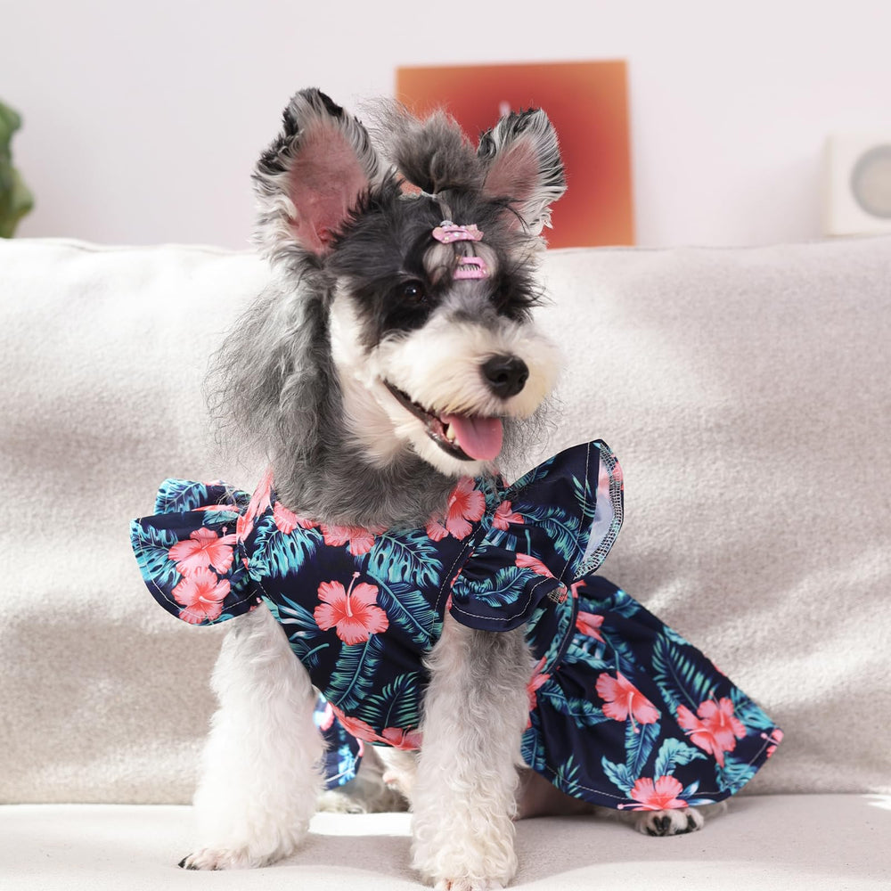 CuteBone vestido para perro con mangas fruncidas, look elegante.