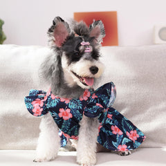 CuteBone vestido para perro con mangas fruncidas, look elegante.