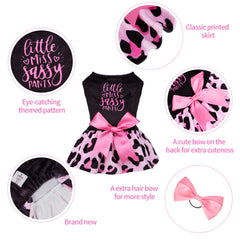 CuteBone vestido de entrada por la cabeza en rosa, fácil de vestir para perros pequeños
