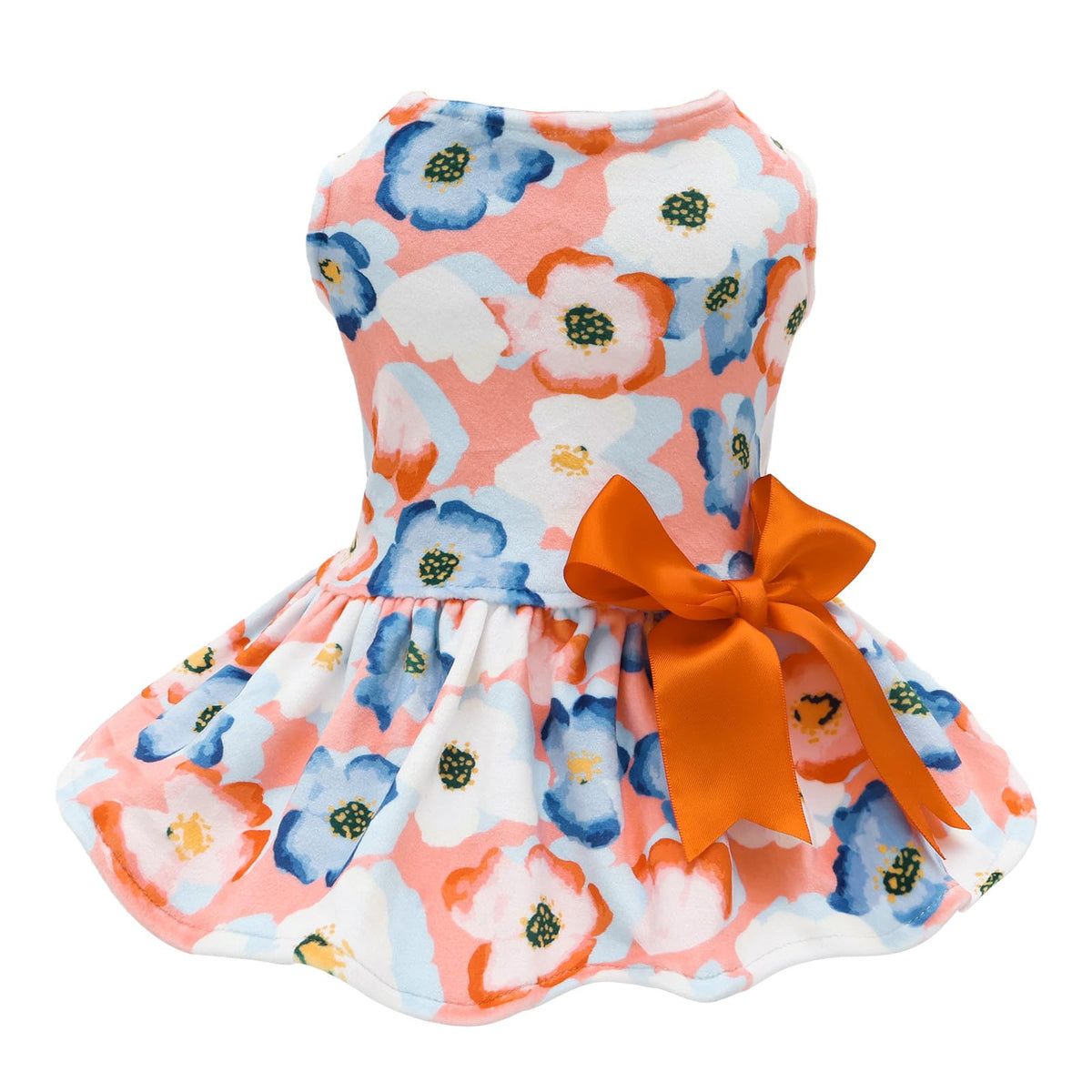 CuteBone vestido terciopelo para perro pequeño, diseño de entrada por la cabeza práctico.