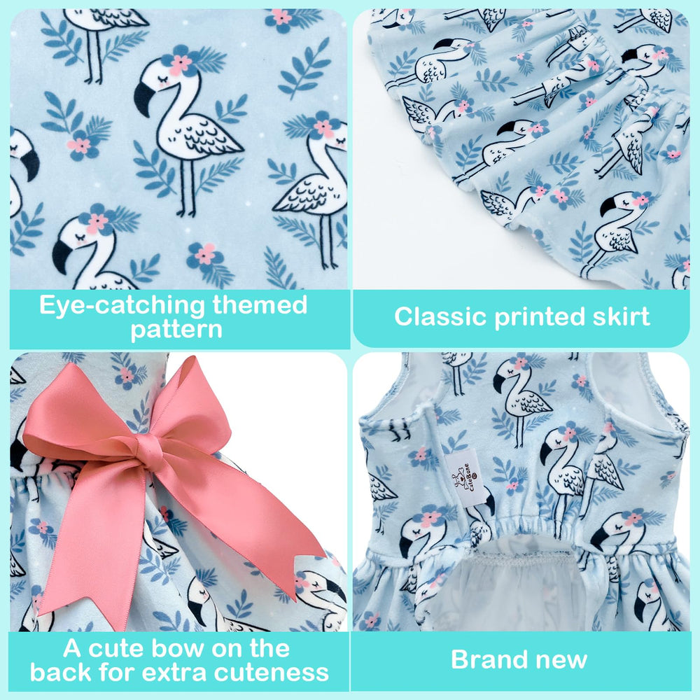 CuteBone Vestido de terciopelo para perro pequeño, vista trasera con lazo, cómodo para uso diario.