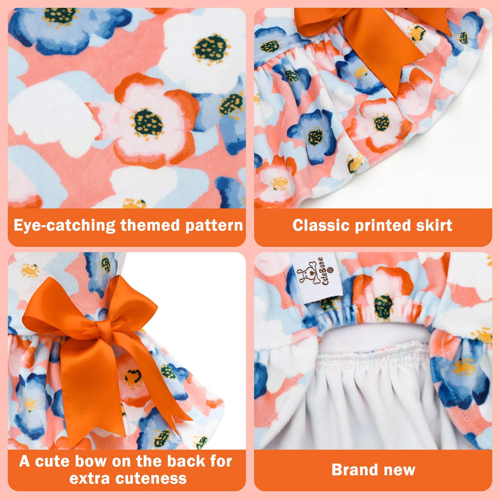 CuteBone vestido terciopelo con lazo trasero para un toque adorable.